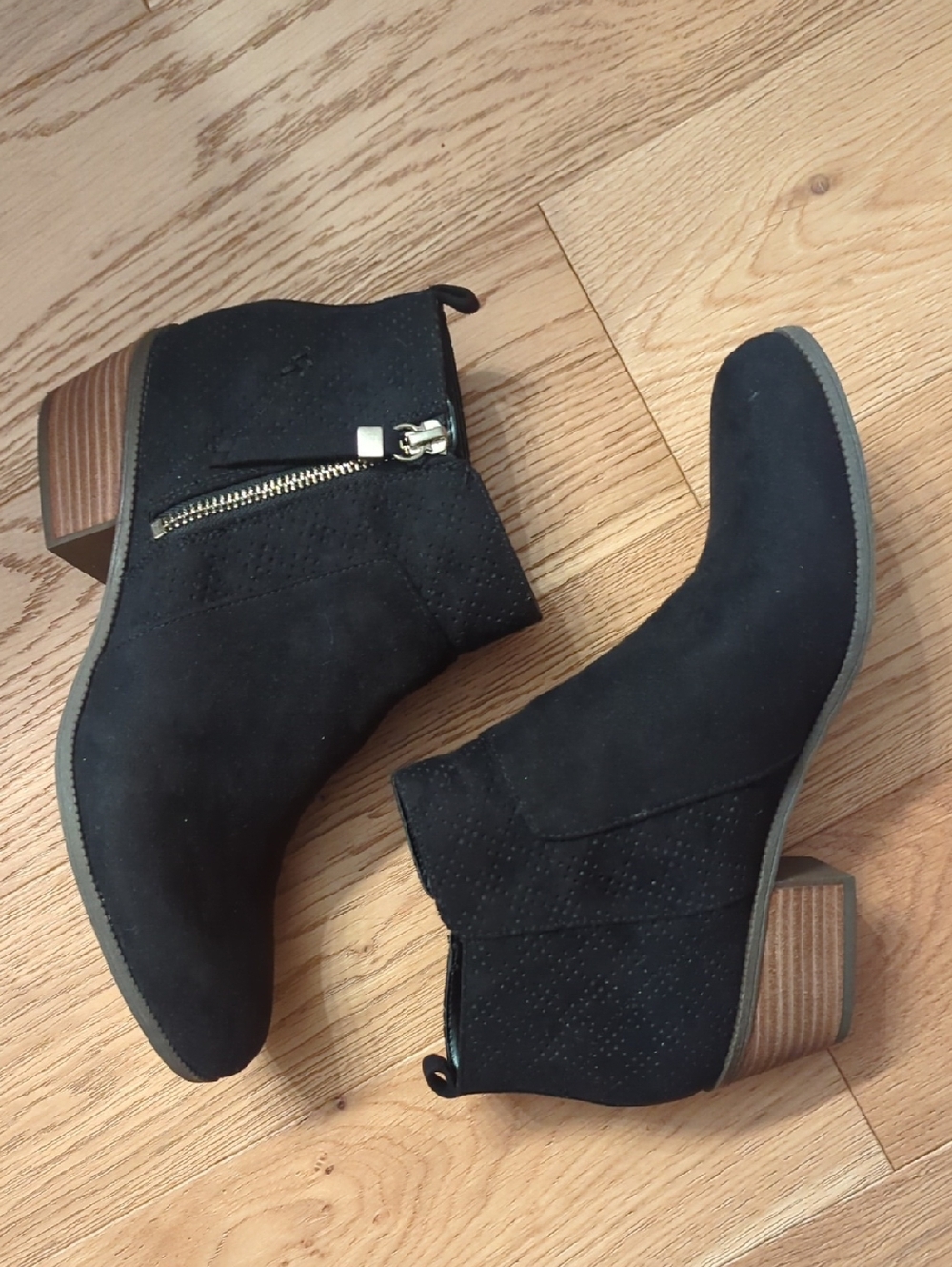 Dr. Scholl's Black Suede Side-Zip Ankle Booties